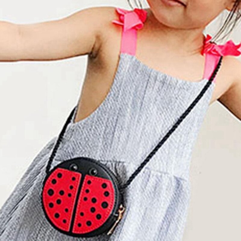 Bolso de hombro de mariquita para niños, monedero salvaje con personalidad, Mini bolso de accesorios, 3 uds.