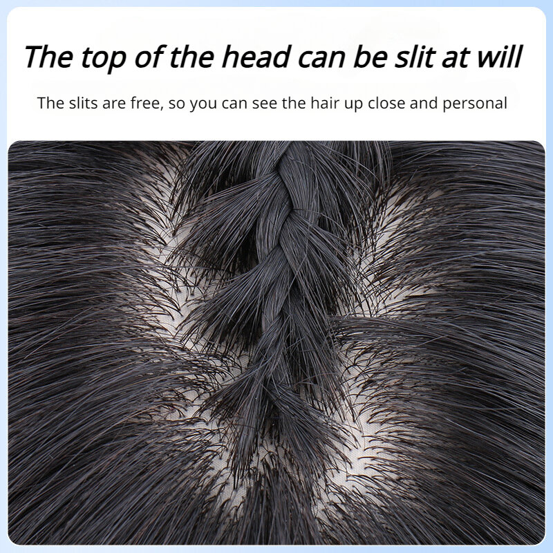 Extensiones de cabello humano 100% Real para mujer, postizo de malla de cisne negro Natural, 25cm