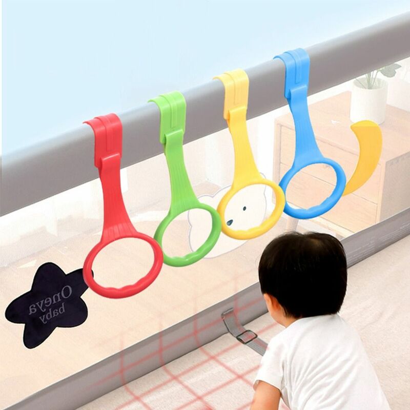 Cincin tarik plastik untuk Playpen, aksesori tempat tidur warna Solid kreatif, cincin tarik bayi, dudukan bayi