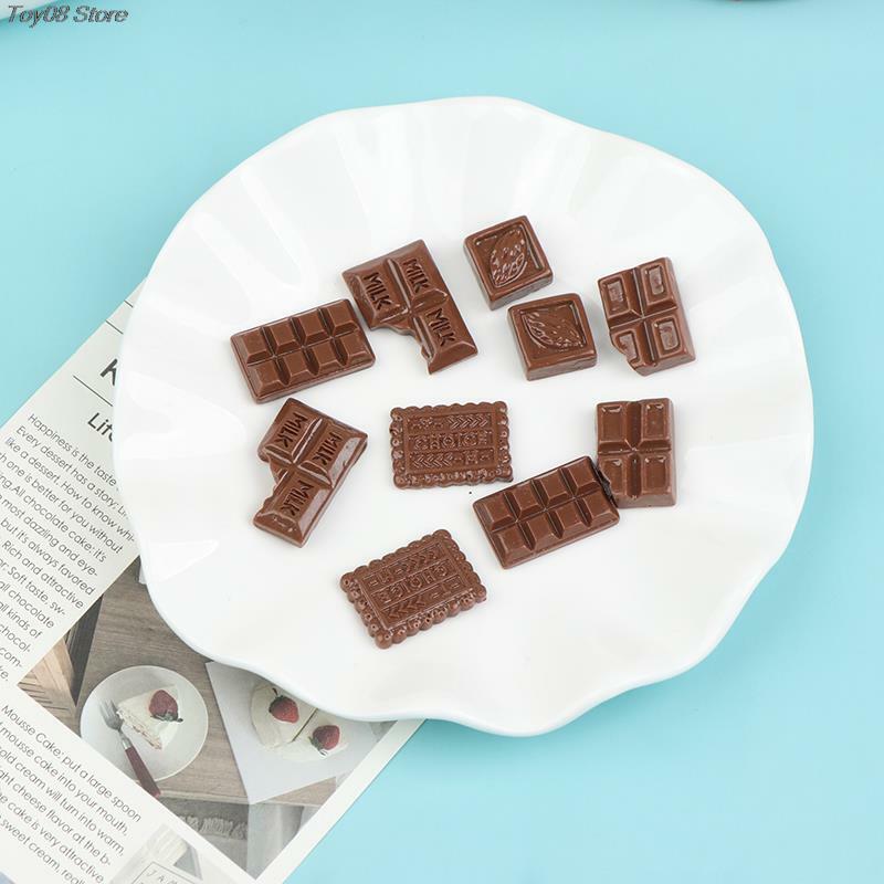 10本ドールハウスのミニチュアコーヒーチョコレートスナックキャンディボックスふりプレイ食品樹脂アクセサリー別のスタイルをdiyチョコレート