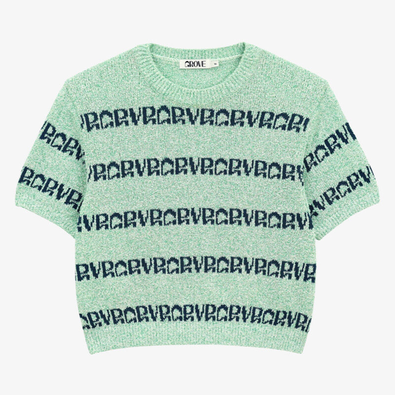 2023 Vintage Pullover Kurzarm Strick pullover y2k Korea Mode lässig dünne Strickwaren Damen neue Sommer Trend Buchstaben T-Shirt