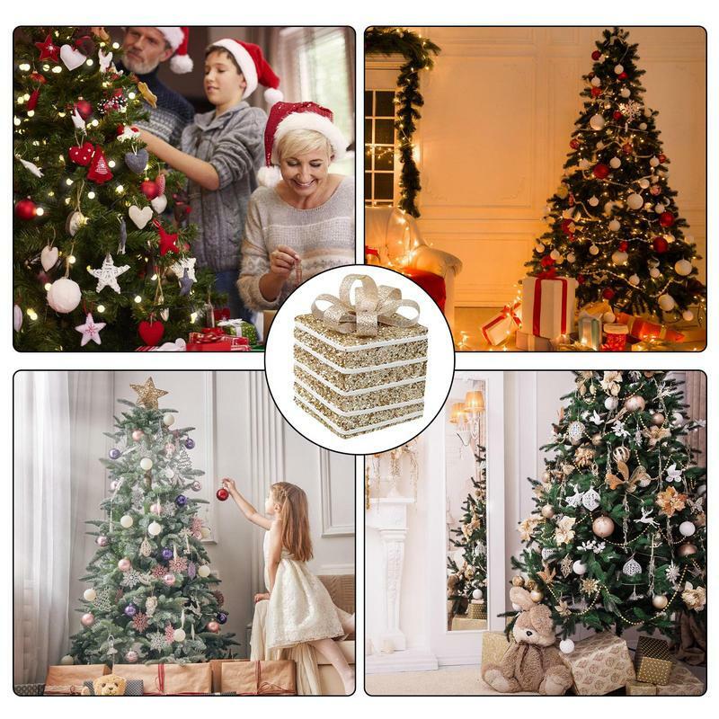 Coffrets cadeaux de Noël avec pendentif en dentelle, mini tible, ornement de Noël, strass, friandises sucrées, décor
