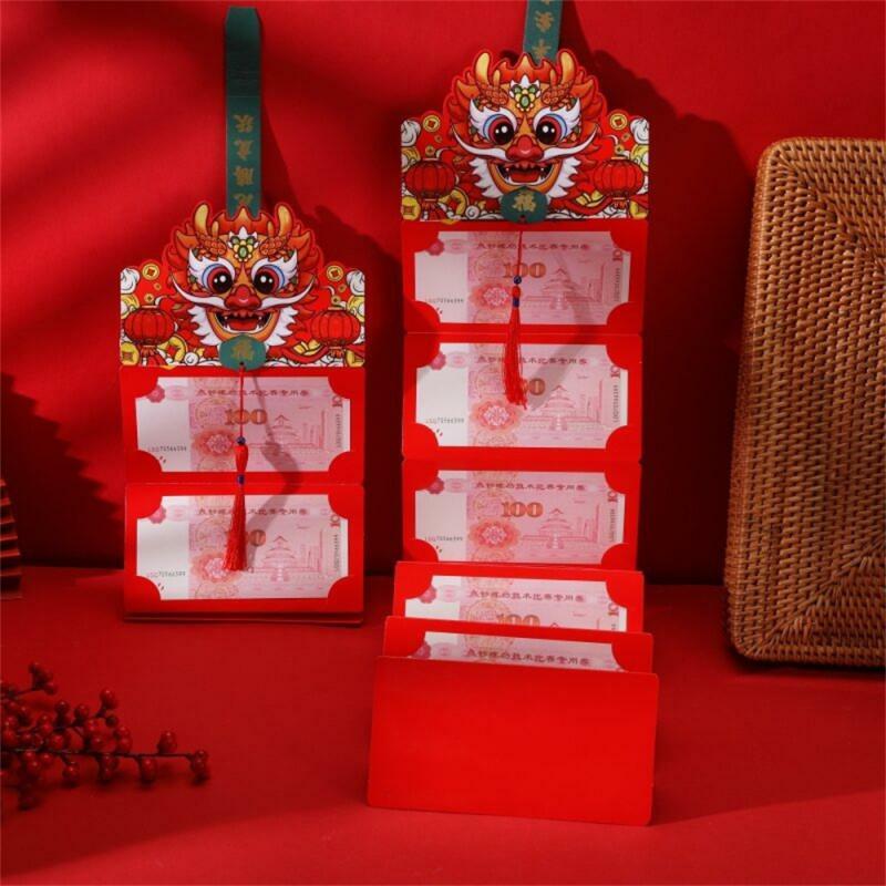 Buste rosse di capodanno processo di sovrapposizione del colore busta rossa pratico regalo di capodanno l'anno di forma carina senza bisogno di usare la colla