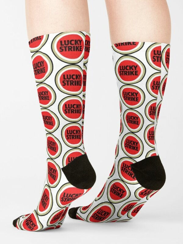 Lucky Strike kaus kaki Logo kaus kaki lucu kaus kaki pria stoking modis kaus kaki wanita pria