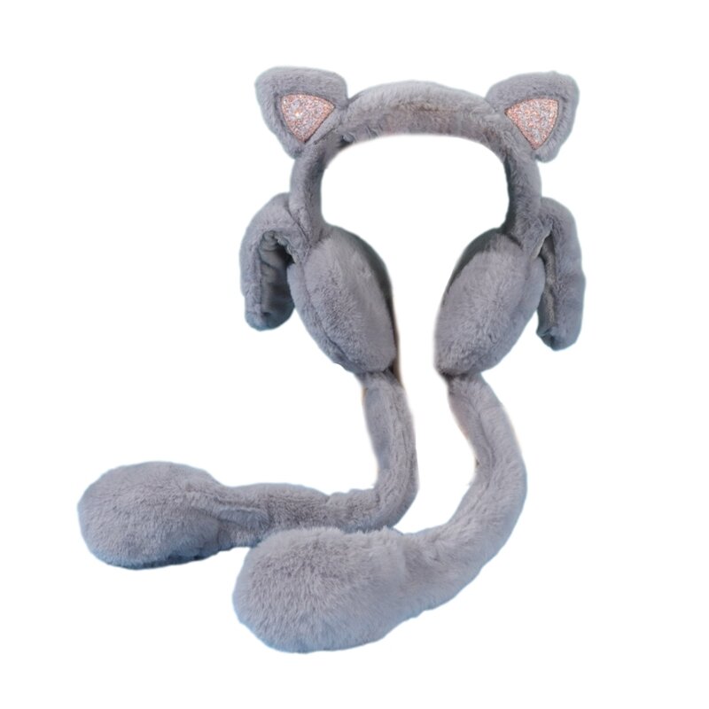 겨울 귀마개 소녀 플로피 귀 모자 움직이는 귀 어린이 귀마개 고양이 C를 위해 점프