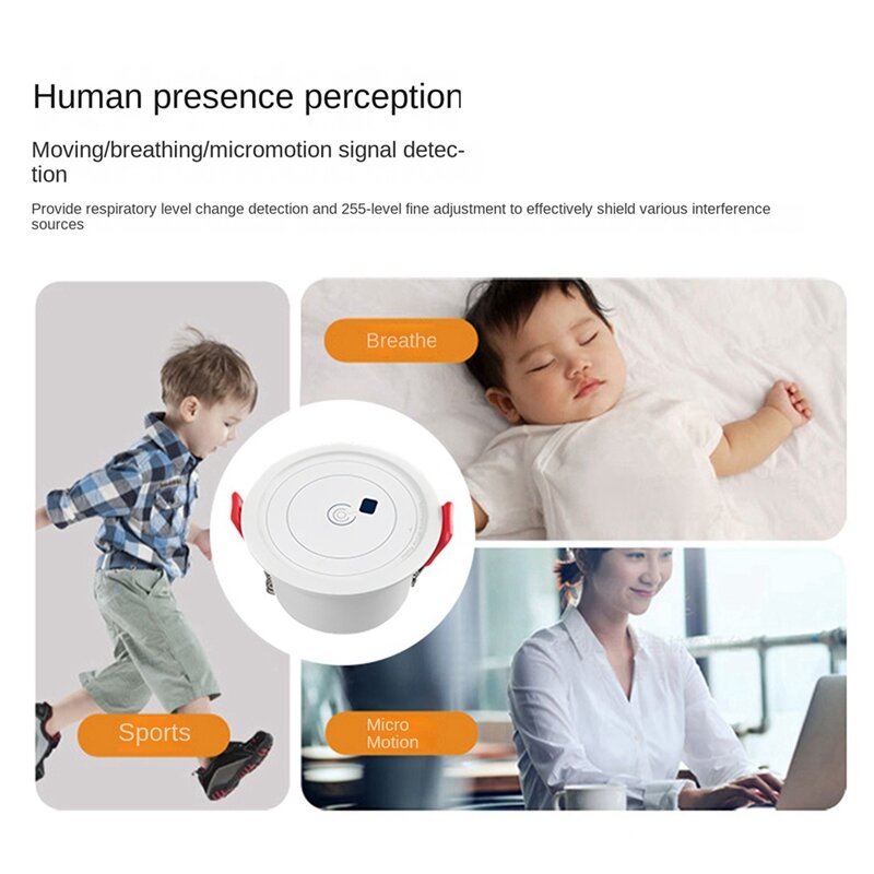 زيجبي-جهاز استشعار الضغط البشري الذكي ، مستشعر الحركة ، البلاستيك الأبيض ، الحياة الذكية المنزلية ، 1 قطعة