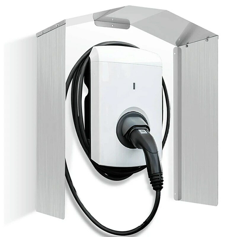Wallbox-Protección contra la intemperie para coche eléctrico, techo de acero inoxidable, estación de carga, 1 Juego