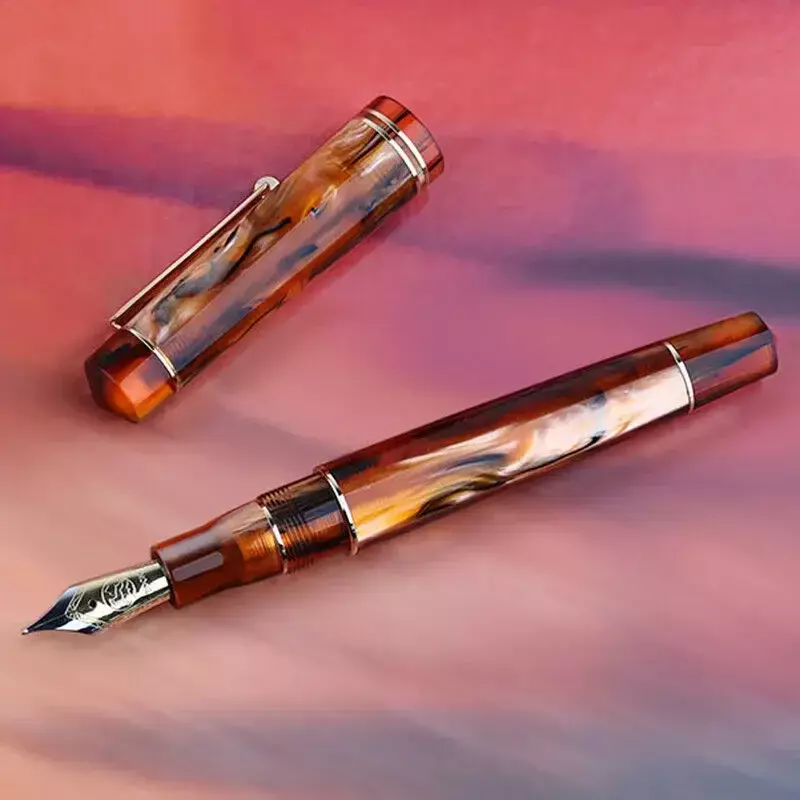 Mahan-pluma estilográfica de lujo acrílica M800, BOCK F nibs, pluma de tinta de escritura, regalo de gama alta, suministros de escritura para oficina y negocios