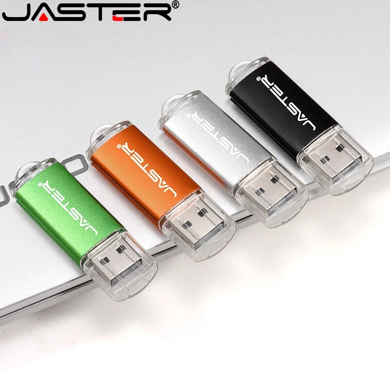 JASTER 10 PCS LOT USB 2.0 Flash Drive 128GB Free Key Chain Black Memory Stick 64GB Business Gift PenDrive 32GB U disk for Laptop