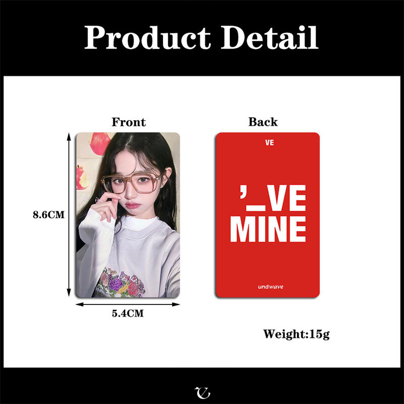 6 шт. альбом KPOP IVE - 1st EP Ihas MINE Sw LOMO Card, специальная открытка на удачу, очки Wonyoung, круглая Почтовая открытка персонажа Лиз Рей