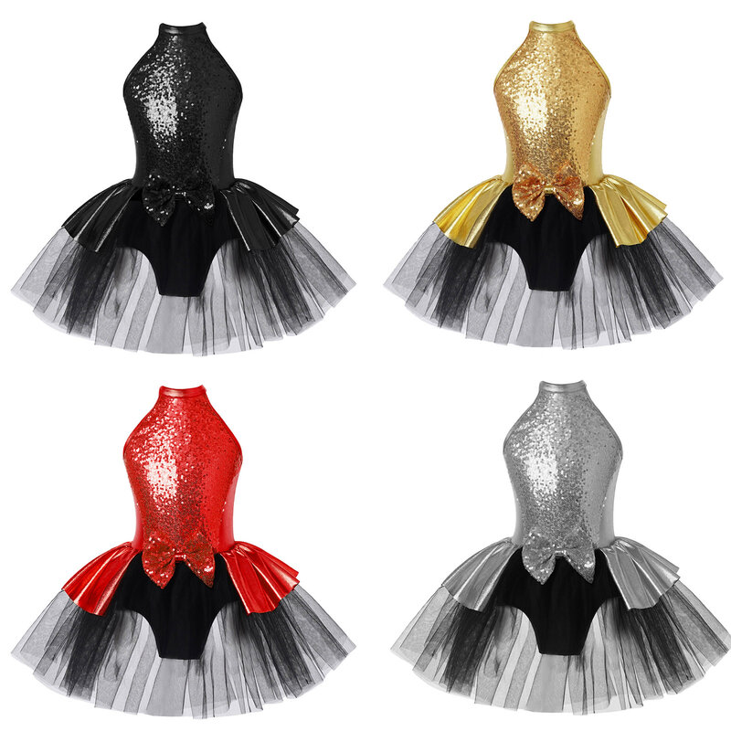 Robe Tutu de Ballet à Paillettes Brillantes pour Fille, Justaucorps en Tulle, Costume de Performance de bug astique et Patinage