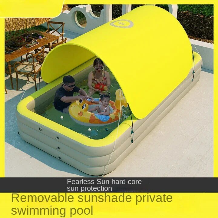 Piscina inflável para crianças, grandes piscinas familiares, Baby Sun Shade, piscina dobrável para jardim, Villa, 2.1 m, 3.6 m, 3m