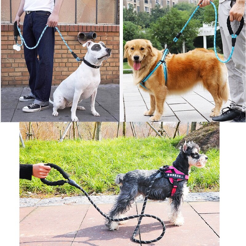 Trela reflexiva para pet, Trela de cachorro forte para cachorro pequeno médio e grande, Drag Pull Tow, Golden Retriever, 150 cm, 200 cm, 300cm