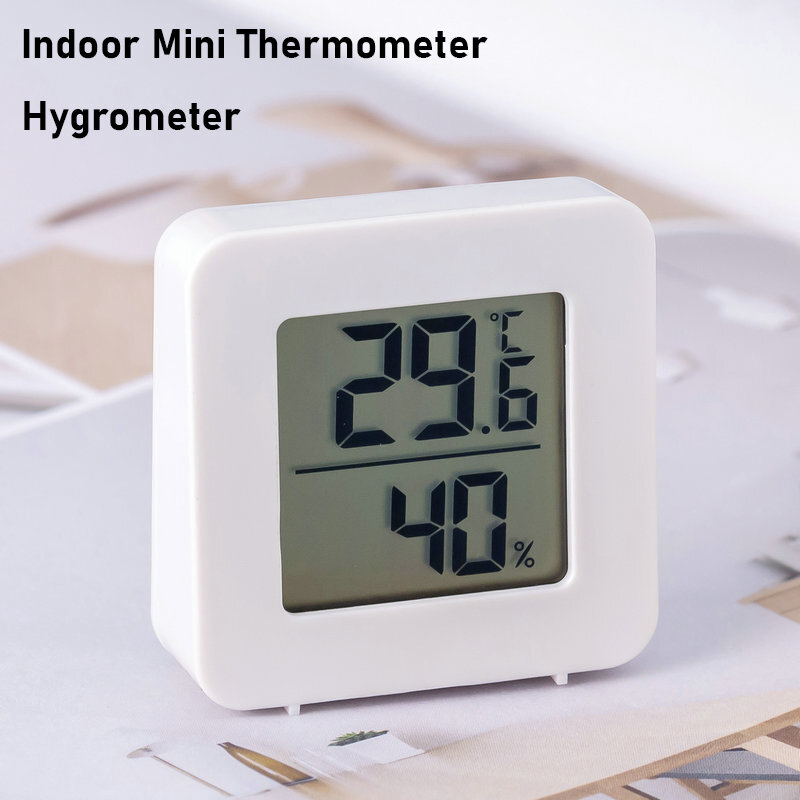 جهاز استشعار درجة الحرارة المصغرة في الأماكن المغلقة ، ميزان الحرارة ، الرطوبة ، شاشة LCD الرقمية ، يمكن أن يقف أو التمسك الجدار ، غرفة الطفل