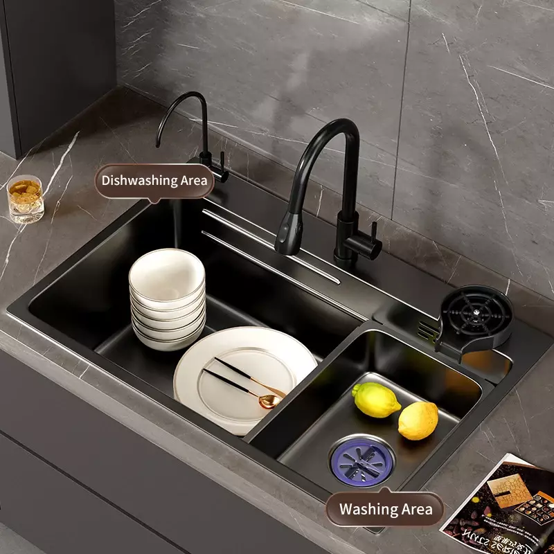 Lavello da cucina in acciaio inossidabile 304 Set di accessori per lo scarico della ciotola del lavabo per verdure singolo grande per apparecchio