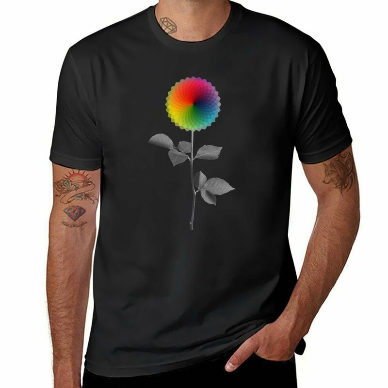 Regenboog Bloei T-Shirt Blanks Dier Prinfor Jongens Esthetische Kleding Douane Ontwerp Je Eigen T-Shirt Mannen