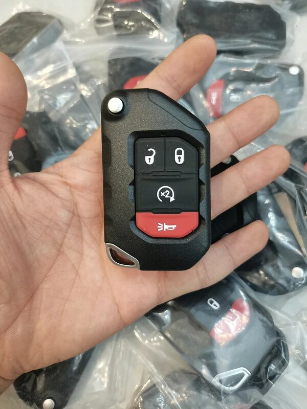 NHkey  OHT1130261 68416-782AA 3Btn Keyless Flip Smart Key 433MHz With OEM PCF7939M Chip For 2018 2019 Jeep Wrangler 68416-782AA