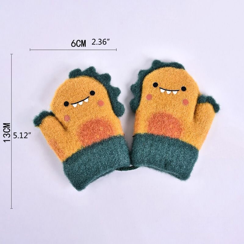 Children Winter Windproof Wearing Stretchy Knitted Full Finger Gloves Kids Gift Skin-friendly Warm Mittens