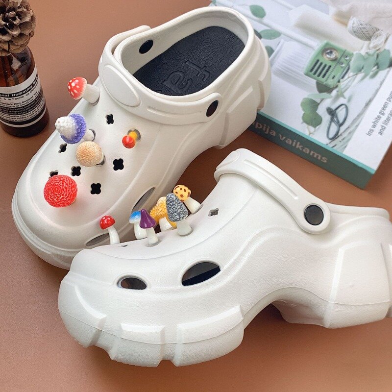 Croc Shoe Charms DIY Detachable Colored Mushrooms Sandals Slippers Acessories Boys Girls Kids Personalized Decoration Party Gift