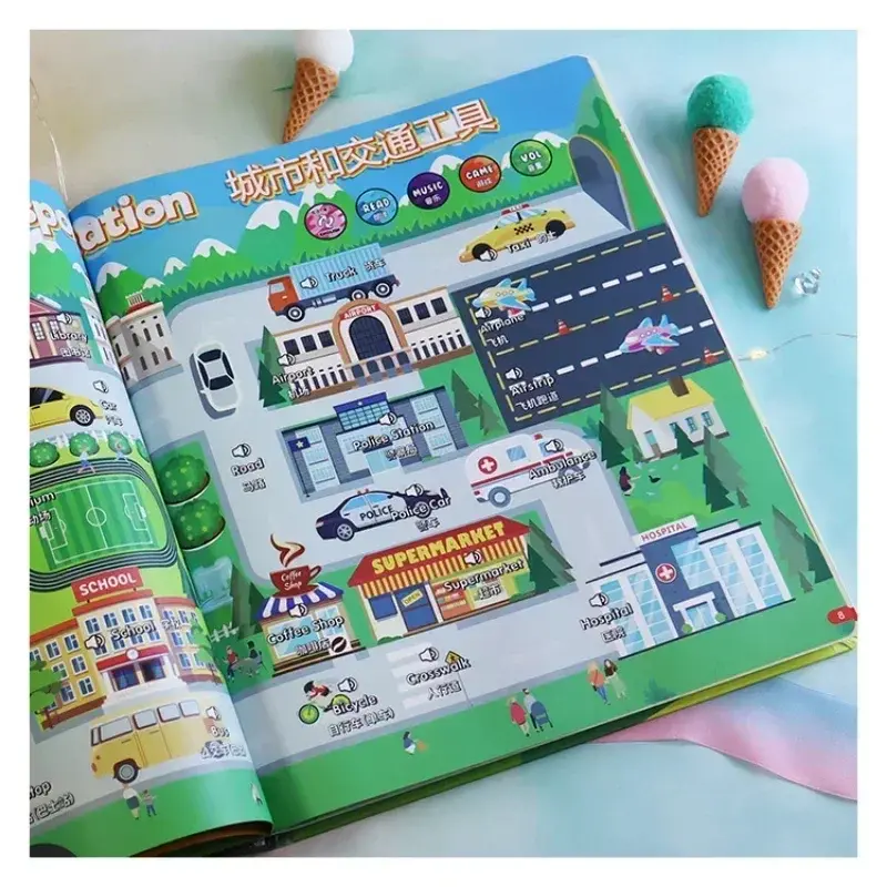 Ручка для чтения для раннего обучения детей, двуязычная Кантонская точечная обучающая настенная аудиокарта, книги историй игрушек
