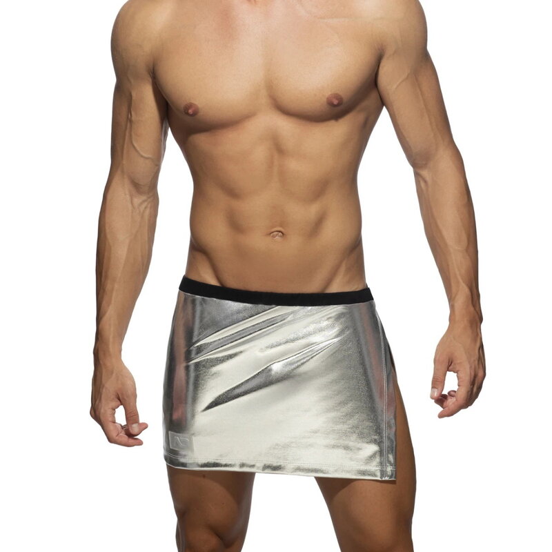 In 2023, AD Bronzing Split Skirt Men's Sexy Clothing Multi-gear Adjustment Sao.