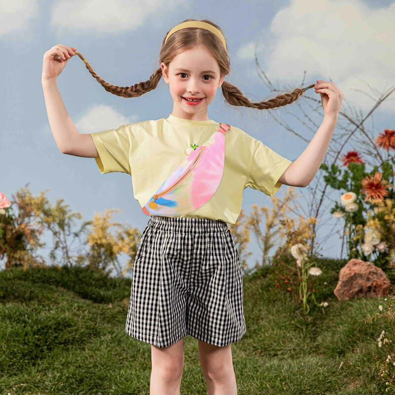 Criança Fanny Pack Nylon Belt Bag, Pacote de cintura, Criança Zipper Bum Bag, Ajustável, Leve, Multifuncional, Resistente à água
