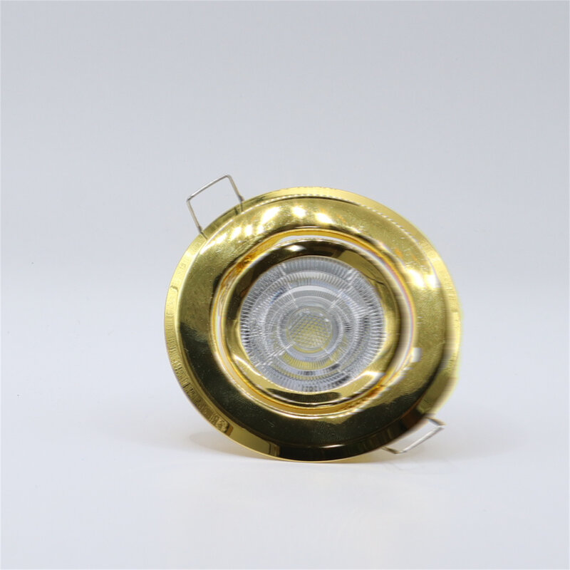 แหวนสปอตไลท์ฝังทรงกลมประดับด้วยที่วางโคมไฟ GU10 LED สปอตไลท์ติดเพดานปลอกหุ้มโคมไฟติดเพดาน