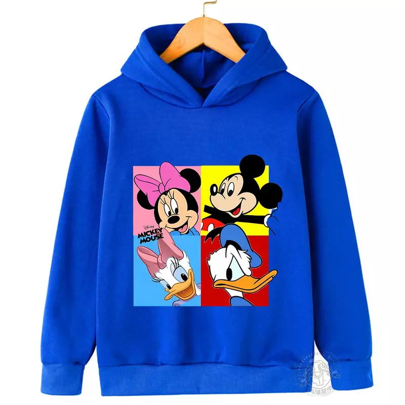 Disney-moletom estampado para crianças, Minnie e Mickey, roupas esportivas Graffiti, roupas de meninos e meninas, primavera e outono