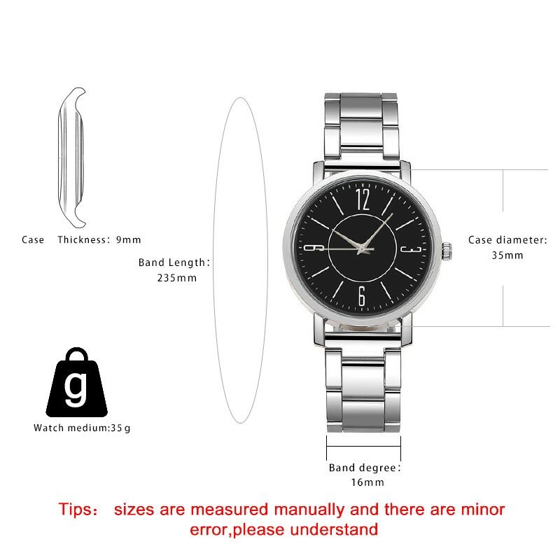 นาฬิกาข้อมือควอตซ์แฟชั่น Jam Tangan pasangan เรียบง่ายสำหรับผู้ชายผู้หญิงนาฬิกาสายรัดเหล็กดิจิตอลหน้าปัดกลมสำหรับเป็นของขวัญ