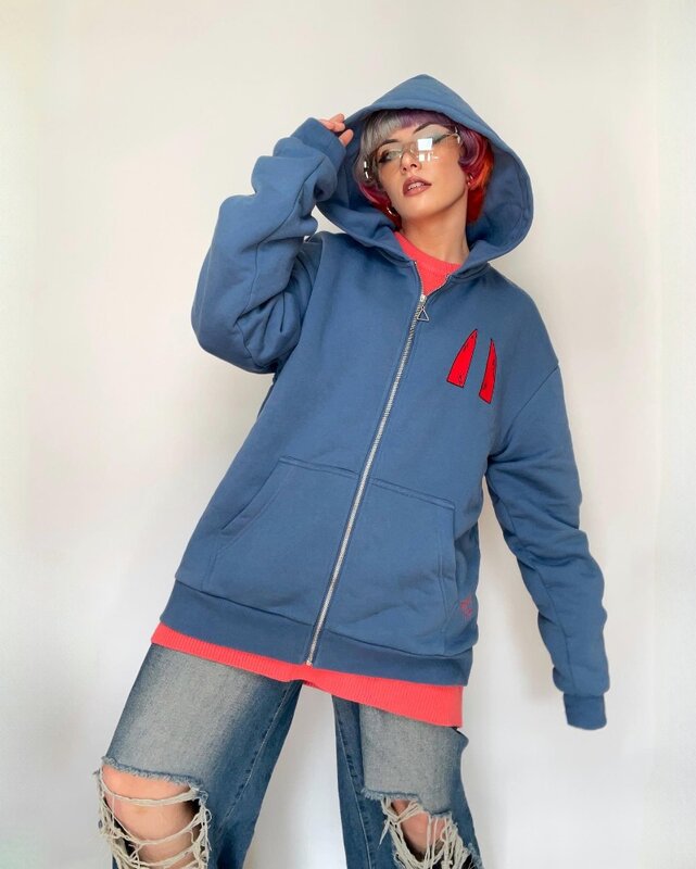 Harajuku Reiß verschluss Hoodie y2k Hip Hop Anime Druck Mode Kleidung Streetwear übergroße Sweatshirt lässig Männer Frauen Gothic Top