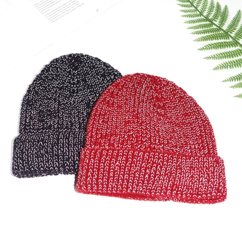 Korean Version Reflective Yarn Skull Knitted Hat Ear for Protection for Clim