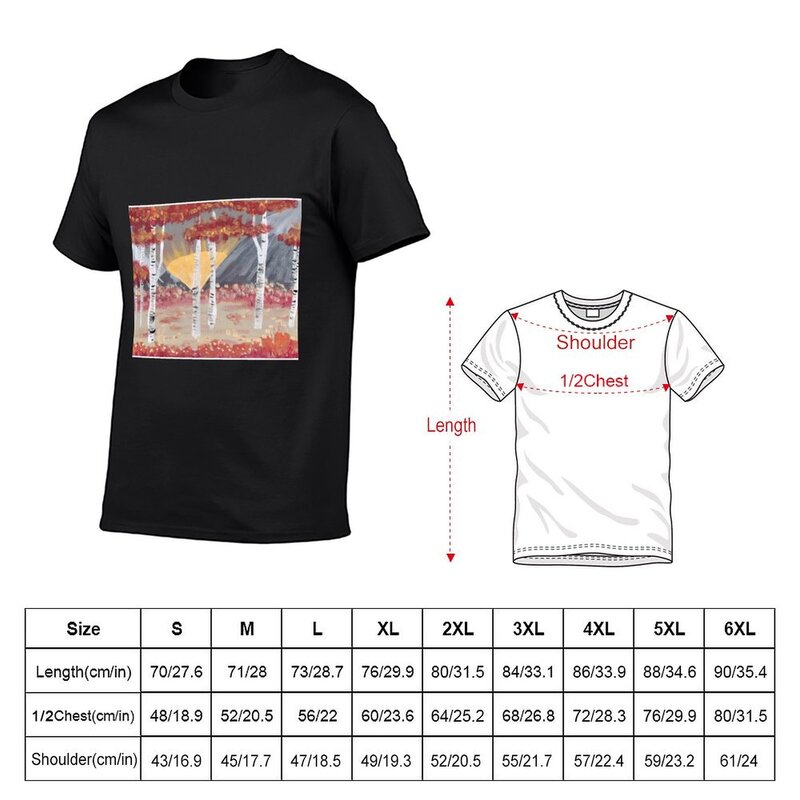 Kaus pohon Birch at Sunset untuk kaus hewan keringat anak laki-laki untuk T-Shirt edisi baru Pria