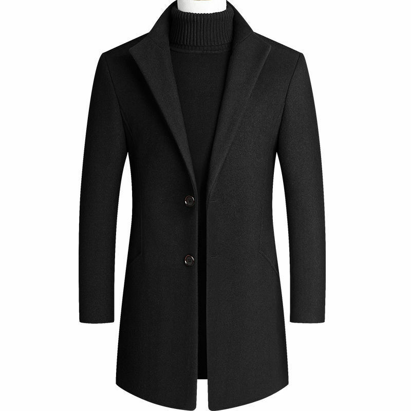 Бренд BROWON, корейское пальто для мужчин 2024, осенне-зимнее шерстяное мужское пальто, новое повседневное приталенное пальто, ветровка, длинная однотонная мужская куртка