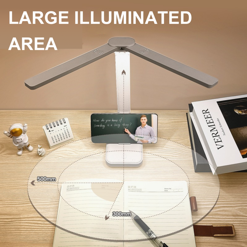 LED Dimmable Touch Night Light, Desk Lamp, 3 níveis, USB recarregável, proteção para os olhos, lâmpada de mesa dobrável para quarto, mesa de cabeceira