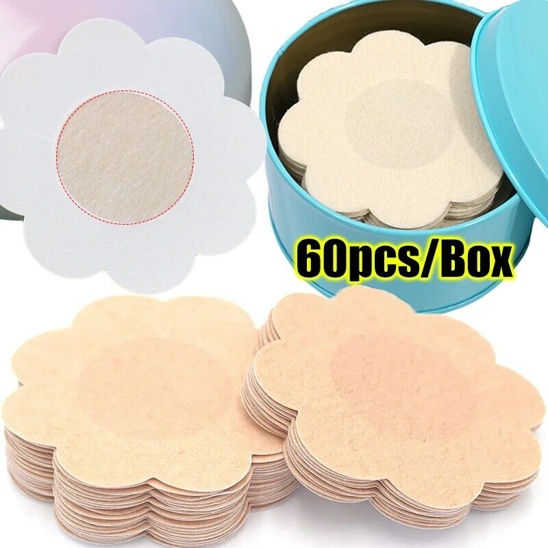 60pcs/box Women's Disposable Nipple Cover Safety Breast Lift Tape Patch Self-Adhesive Invisible Stickers Female Chest Paddings