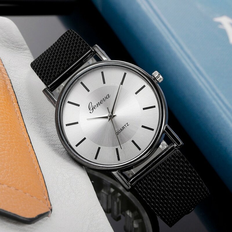 Женские кварцевые часы, изысканные водонепроницаемые наручные часы с силиконовым сетчатым ремешком