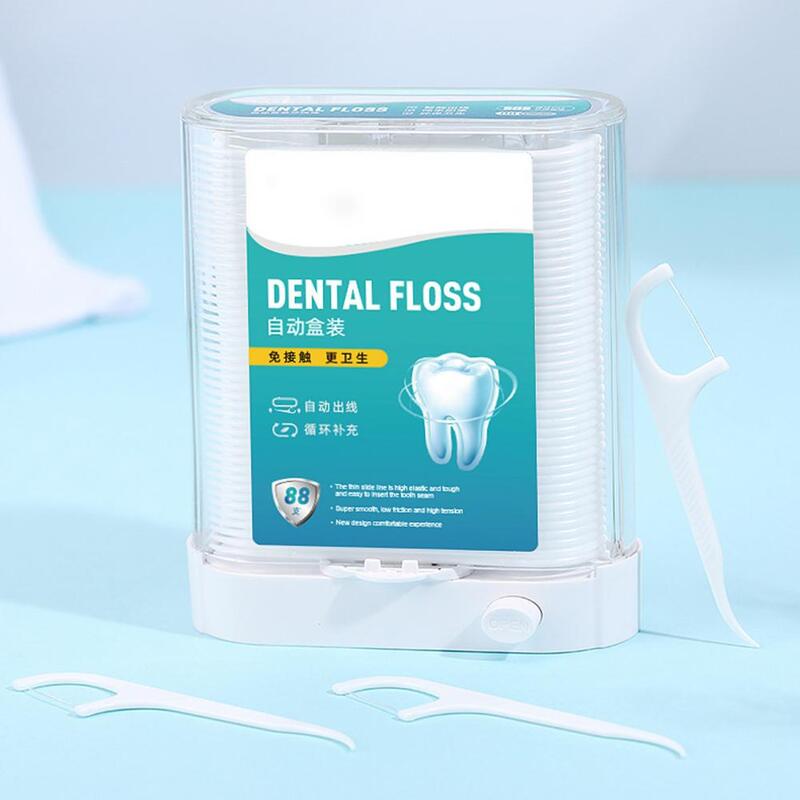 Prático dental floss vara descartável plástico dental caixa de armazenamento de fio dental ferramenta de cuidados orais à prova de poeira caixa de fio suprimentos de viagem