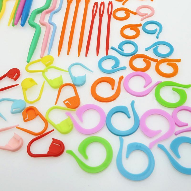 53 個プラスチックかぎ針編みフックステッチマーカーカウンター編み針セット DIY クラフト家庭用クロスステッチツール縫製アクセサリー