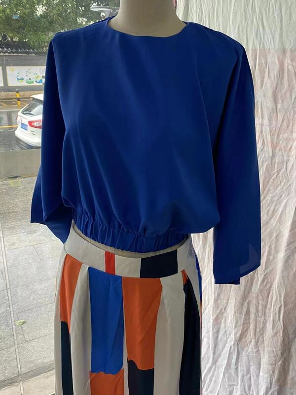 Conjunto de pantalones de pierna ancha de cintura alta para mujer, Camisa lisa de manga larga, primavera y verano, Temperamental, conjunto de dos piezas