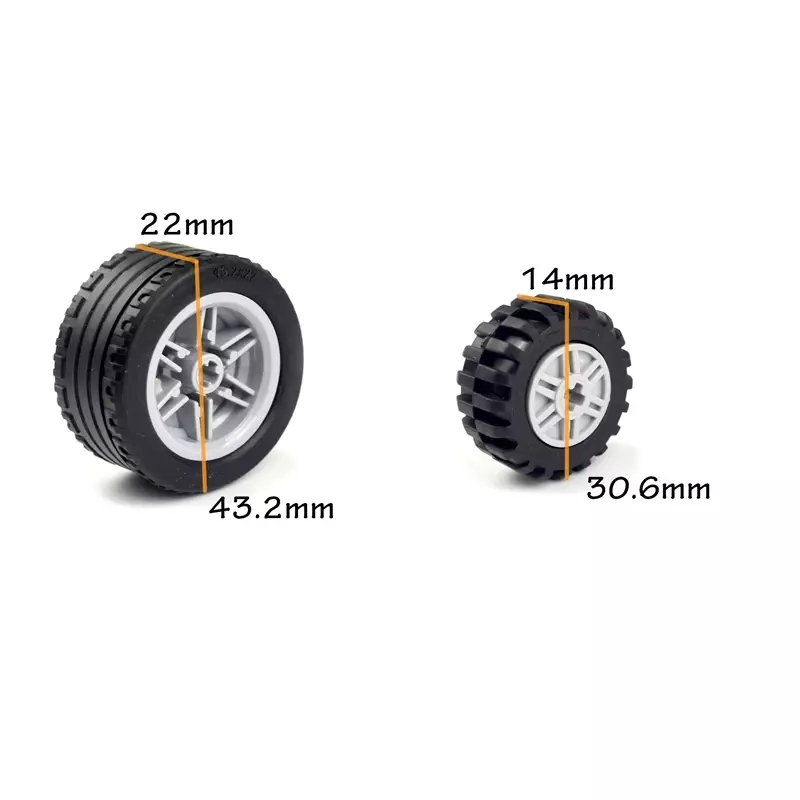 MOC Technische Reifen Rad Hub DIY Ziegel Auto Lkw 44309 92402 32019 + 86652 Bau bausteine Kompatibel Tech Teile