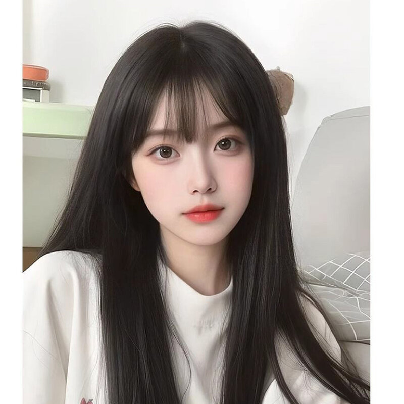 YANKUN-Perruque longue style Ins coréen pour femme, cheveux bouclés à grande vague, cheveux naturels, haute qualité, filet à cheveux simulant l'atmosphère, 60cm