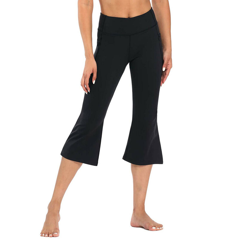 ขากว้างผู้หญิงกางเกง Capris สูงเอว Leggings โยคะกีฬาผู้หญิงกางเกงขาสั้นผู้หญิงฟิตเนสกางเกง Sweatpants