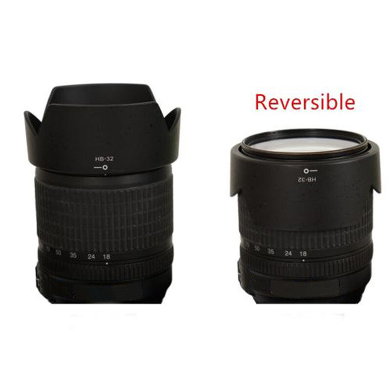 Capa de lente reversível para nikon d90, d5200, d7000, d7100, d5100, 18-105mm, hb 32 hb32, 67mm, 18-140mm