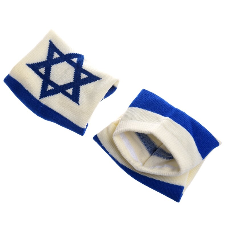 남성용 세련된 스타 이스라엘 국기 패턴 양말, 2 쌍