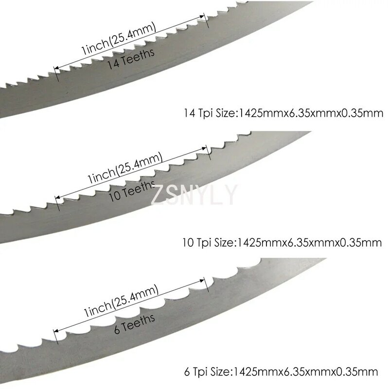 1PC For Delta Einhell Drapper Clarke TPI 6 10 14 56” 1425mm Bandsaw Blades 1425x6.35x0.35mm 8” Wood Band Saw Accessories