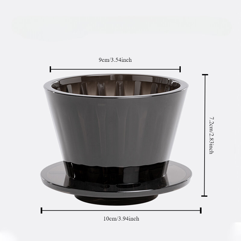 ถ้วยกาแฟหยดน้ำคริสตัลแบบคลื่นพร้อมที่กรองกาแฟ1ชิ้นถ้วยเครื่องชงกาแฟส้นแบนเพิ่มความสม่ำเสมอ