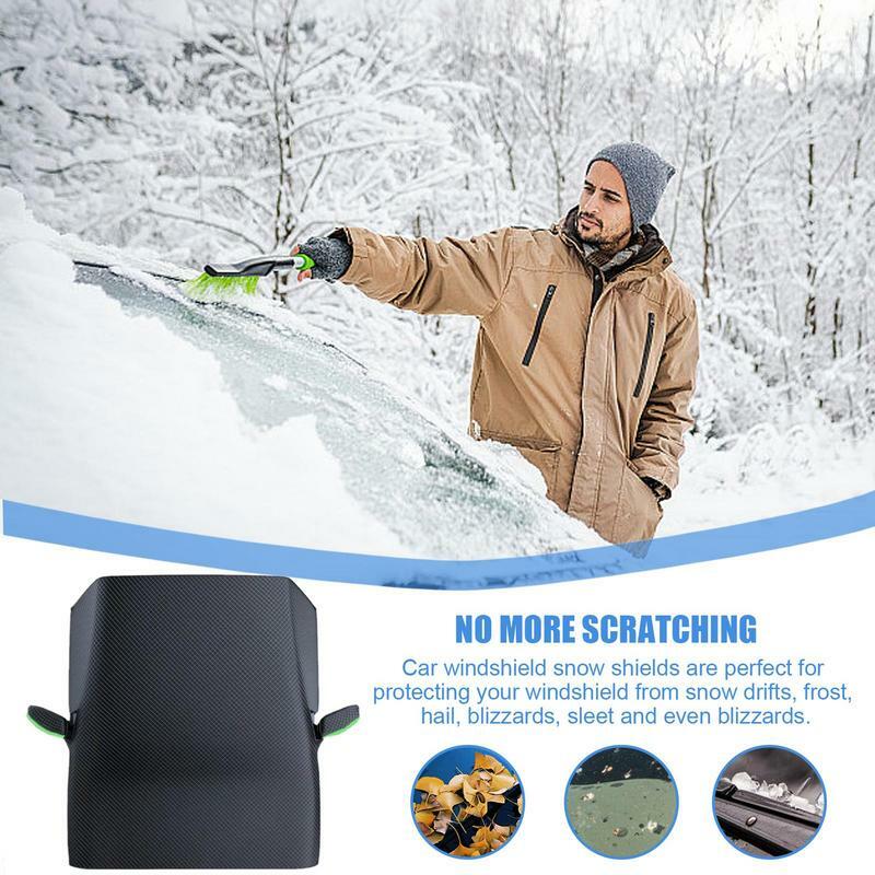 Universal Car Front Windshield Cover Sun Shade Snow Frost Protector Cover With Side Mirrors Cover 102 X 45 Inch Oxford Fabric