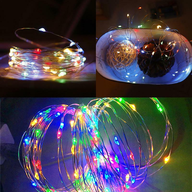 أضواء سلسلة جنية LED لتزيين شجرة عيد الميلاد ، تعمل بالطاقة البطارية ، جرة ميسون ، الأسلاك النحاسية ، أضواء وميض ، حفل زفاف