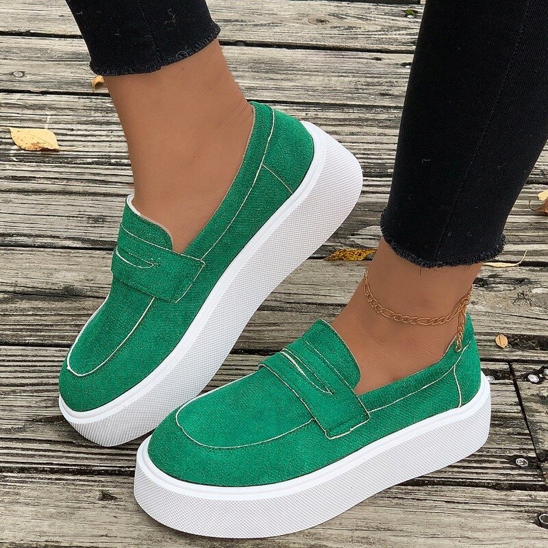 Women's sneakers 2024 Fashion round toe comfortable thick sole sneakers Thick sole non-slip outdoor walking shoes for women
