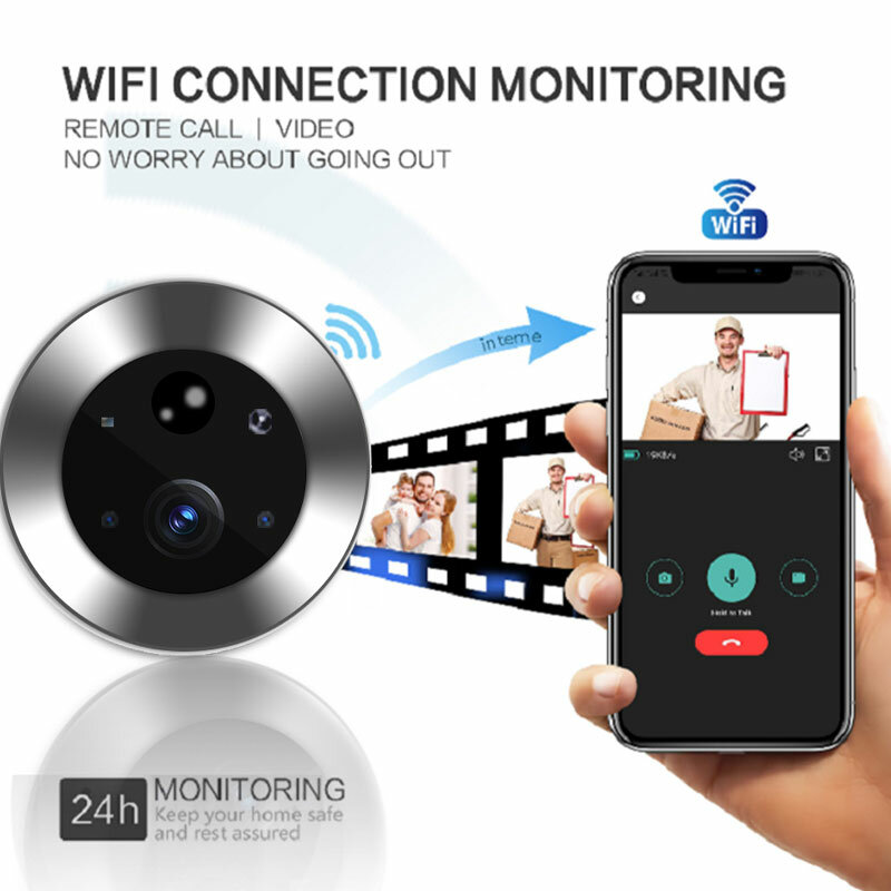 Tuya-Peephole sem fio câmera de segurança para casa inteligente, segurança-proteção, Wi-Fi, Peephole, 3MP, vida inteligente, noite telefone PIR, 4,3"